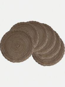 Round Table Placemats Set Of 4/6/8/10 - Woven Heat-Resistant Non-Slip Kitchen Dining Table Mats 15 Inch, Washable, Easy To Clean, Great For Dinner, Barbecue, Indoor And Outdoor Use (Cream) - Brown - View 1