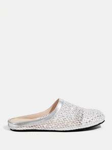 CUCCOO TILAWA Women's Sequin & Rhinestone Decor Stiletto Heel Pumps - Silver - View 2