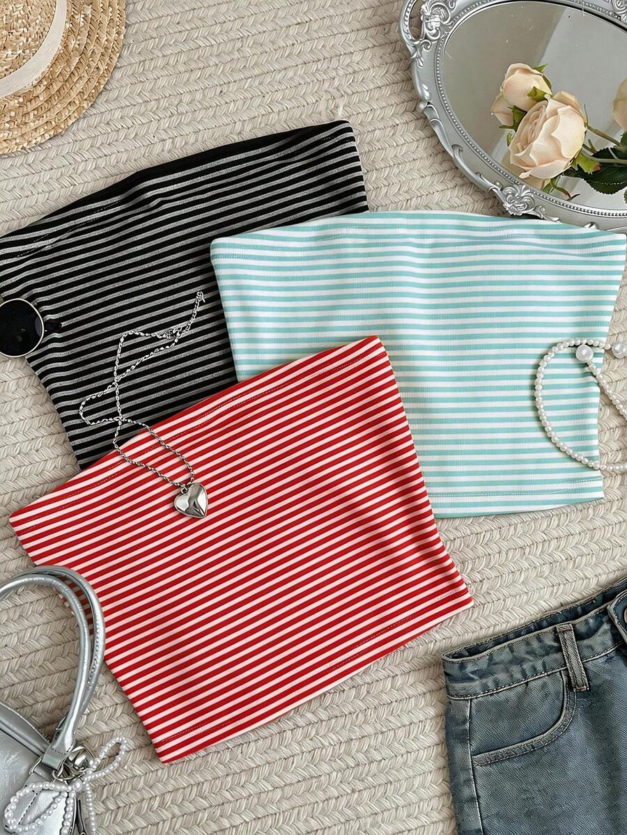 Glimmora Fascia a righe minimalista e alla moda per donna, regalo per amici - Multicolore - Visualizzare 1