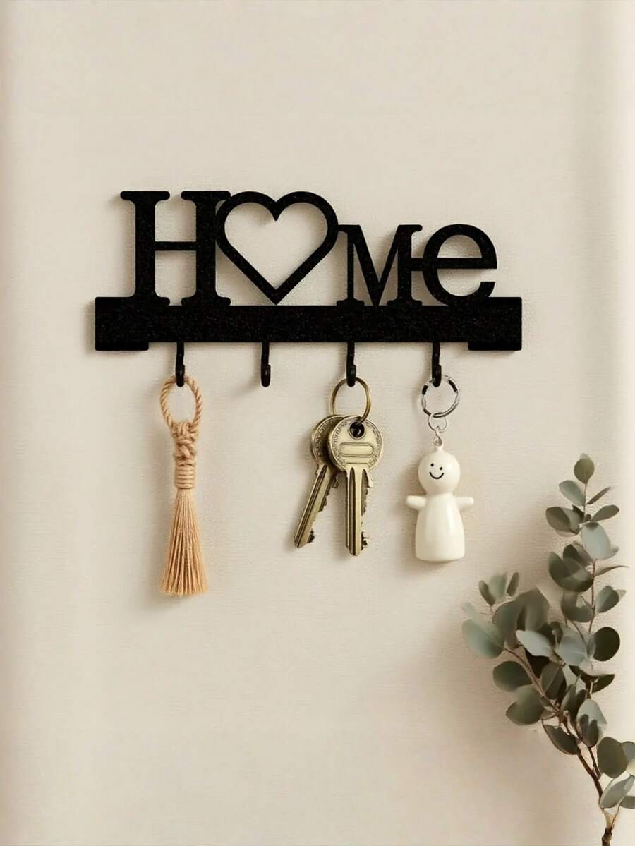 1pc Fashion Metal Key Hook - Wall-Mounted Key Rack Wall Decoration Bathroom Storage Fashion Modern Party Home Decor - Suitable For Living Room, Bedroom, Hallway, Office Universal - Multicolor - View 1