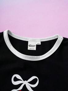 THE POWERPUFF GIRLS X SHEIN Top de tirantes con cuello redondo y estampado de mariposas para niña preadolescente - Negro - Ver 3