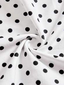 SHEIN Débardeur à pois en dentelle française pour préadolescentes, design vintage français, convient pour les occasions décontractées, à la maison, à la plage, en extérieur l'été - Noir et Blanc - Voir 6