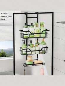 CASEGRACE 1pc Shower Caddy Over Shower Head, Large Hanging Shower Caddy With 12 Hooks For Razor Sponge, Over The Shower Head Storage Rack With Soap Basket, Hanging Shower Organizer For Bathroom Bathroom Accessories - Multicolor - View 8