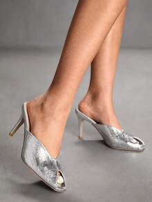 CUCCOO SZL Women's Fashionable Elegant Heeled Sandals For Party And Commute For Christmas Spring Shoes Prom Heels Summer Shoes - Silver - View 8