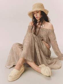 Giày sandal đế xuồng Styleloop dành cho nữ, kiểu dáng Bohemian, mang hơi hướng lễ hội âm nhạc miền Tây nước Mỹ cổ điển, phù hợp cho kỳ nghỉ, trang phục mùa hè, đồ dùng cần thiết khi đi du lịch. - Vàng 1 - Xem 7