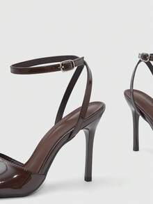 CUCCOO SZL Giày sandal cao gót dành cho nữ - Màu cà ri đậm - Xem 6