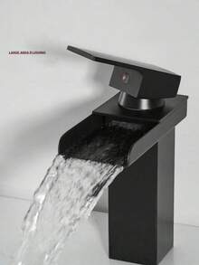 1 Keran Air Terjun Wastafel dengan Aksesoris, Corong Lebar, Baja Tahan Karat dengan Finishing Mengkilap, Siku Persegi, Keran Wastafel Air Panas dan Dingin - MultiWarna - View 4