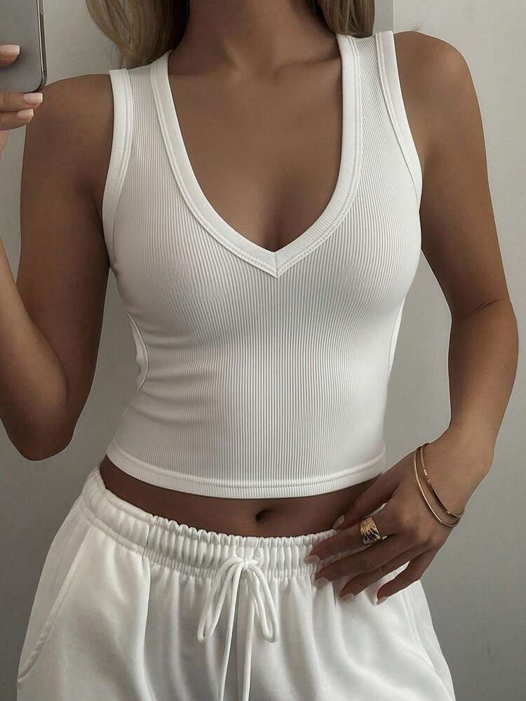 Women's Summer Round Neck Backless Hollow Design Fitted Cropped Casual Sexy Camisole Top Y2k Crop Tops Women