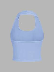 SHEIN EZwear Bộ 4 áo tank top ngắn cổ tròn ôm sát, kiểu dáng tối giản, thích hợp cho nữ mùa hè. - Nhiều màu - Xem 8