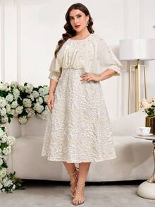 Reflora 大码女式仿珍珠装饰花卉提花优雅中长连衣裙 奢华晚礼服 婚礼礼服 夏季服装 夏季套装 春季服装 春季套装 夏季连衣裙 春季连衣裙 节日连衣裙 优雅连衣裙 优雅派对连衣裙 派对套装 婚礼宾客礼服 婚礼派对礼服 婚礼及活动 伴娘礼服 毕业礼服 母亲毕业套装 外出套装 舞会礼服 生日礼服 女士生日套装 女士假日套装 女士度假套装 假日套装 正式礼服 奢华女士长袍 奢华女士罩袍 象牙色大码连衣裙 白色优雅连衣裙 女士曲线奶油色连衣裙 大码 大码茶会连衣裙 女士连衣裙 优雅经典婚礼宾客套装 女士曲线优雅套装 女士连衣裙 正式服装 奢华女士连衣裙 - 杏色 - 查看 5