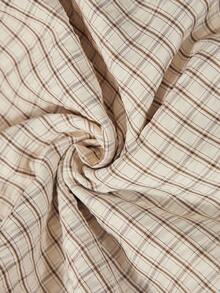 Wildy American Casual Western Country Retro Plaid Women's Spring/Summer Basic Daily Outfit Short Sleeve Mini Dress - Multicolor - View 7