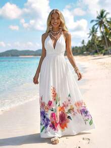 Sylviya 女士休闲印花伞裙 - 彩色 - 查看 5