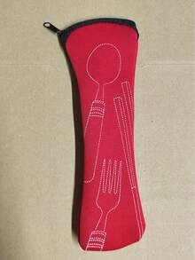 便携式餐具袋，刀叉勺收纳袋，极简旅行餐具包，带拉链野餐餐具收纳袋 - 彩色 - 查看 14