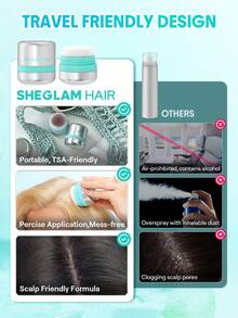 SHEGLAM HAIR 薄荷清新豐盈乾洗髮水，豐盈清爽粉，瞬間豐盈秀發，瞬間蓬鬆效果，強效控油，無殘留，不結塊，不泛白，溫和呵護頭皮，瞬間清爽扁平秀發，隱形質感，方便攜帶，非常適合劉海修復和頭頂造型 禮物 粉紅色的 化妝品 海灘 節慶 護髮 Y2K 假期 夏天 美髮配件 重返校園 家 - Dark Brown - 查看 6