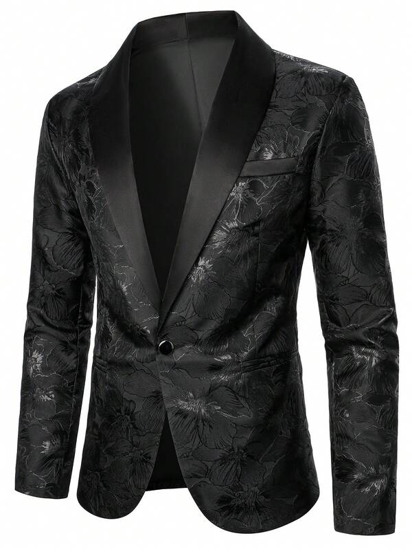 Manfinity AFTRDRK Fashionable Business Commuter Jacquard Men's Suit Jacket