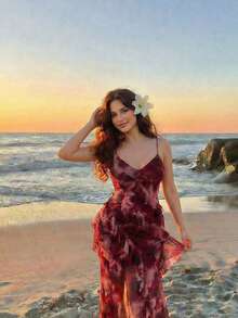 SHEIN MOD Đầm maxi dáng suông cổ chữ V xẻ cao xếp ly họa tiết hoa nhuộm tie-dye dành cho nữ cỡ lớn, trang phục Giáng sinh, trang phục năm mới, đầm thanh lịch cho nữ, đầm gợi cảm, đầm xẻ tà, đầm dự tiệc Giáng sinh, đầm đêm giao thừa cho nữ, trang phục ngày lễ cho nữ, đầm đi nghỉ mát, đầm hoa cho nữ, cảm hứng Giáng sinh, đầm hẹn hò, trang phục dự tiệc, đầm khoét lưng, đầm dạ hội họa tiết hoa, đầm dự tiệc tối cho kỳ nghỉ, trang phục dự tiệc tối cho nữ - Nhiều màu - Xem 9