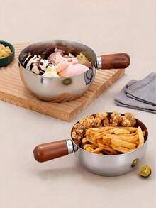 1个不锈钢烹饪锅，家用面条锅，厨房用具，巧克力融化锅，黄油锅，迷你汤锅 - 銀色 - 查看 4