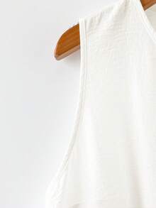 Linhara Bộ đồ 2 món dành cho nữ cỡ lớn: Áo tank top cổ tròn kiểu dáng thường ngày và quần cạp chun. - trắng - Xem 8