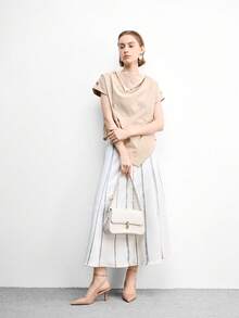 CUCCOO BIZCHIC Women's Pointed Toe Buckle Design Fashionable High Heels For Daily Wear - Apricot - View 8