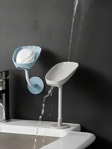 1/3 piezas Soporte de pared para jabón con forma de concha multicolor con drenaje, sin necesidad de taladrar, instalación adhesiva, bandeja de jabón, estante de almacenamiento de baño, organizador para baño, cocina, esponja, estropajo, accesorios para el hogar - Multicolor - Ver 3