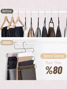 Stainless Steel 5-Layer Trouser Hanger - Space Saving Jeans Organizer Rack With Polished Surface, Wardrobe Closet Storage Solution - Multicolor - View 6