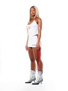 SUMWON WOMEN England Cross Flag Halter Neck Ruched Detail Tank Top With Red Contrast Trim Sleeveless Summer Patriotic Football - White - View 4