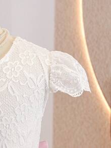 Glamorique Kids Đầm dài dự tiệc cho bé gái tuổi teen, đầm công chúa bằng chiffon phối ren cho trẻ em, màu hồng. - Hồng - Xem 8