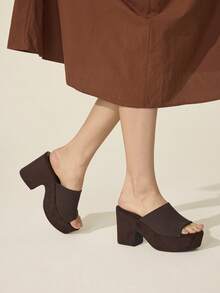 CUCCOO BASICS Women's Fashion Wedge Heel Platform Sandals - Coffee Brown - View 2