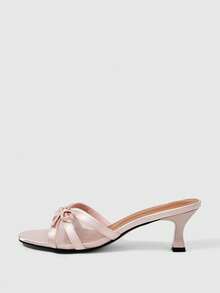 Sleekvia 女士绑带高跟穆勒凉鞋，夏季新品 - 淺粉色 - 查看 5