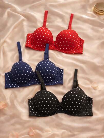 3 Piezas Brasier Mujer Copa B Pushup Sexy Varilla Tirante Ajustable