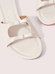 CUCCOO DOLLMOD Ladies Apricot Comfortable Flat Sandals, Sweet Style Bow-Soled Sandals Spring Shoes - Apricot - View 7