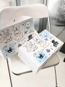 IDEAL 1 MEDIUM STURDY MAGNETIC CLOSURE FLIP LID MILK WHITE EXQUISITE CARTOON DOG GIFT BOX FOR BIRTHDAY PARTY PRESENT WRAPPING DECORATION - Puppy - View 2