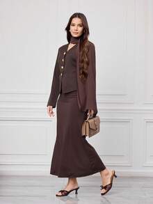 Sleekvia Women's Strap High Heel Mule Sandals, Summer New Arrival - Brown - View 8