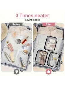 1 Small PVC Multi Purpose Toiletry Bag Makeup Pouch With Zipper Portable Convenient Casual Transparent Hand Bag For Airport Travel Daily Use Unisex Clear Bag Travel Essentials - Multicolor - View 5