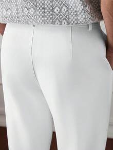 Core Aspect Men's Solid Color Straight Leg Casual/Business Suit Pants For Ceremony - White - View 7