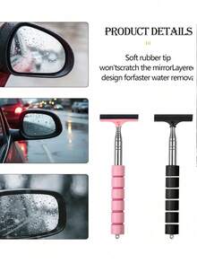 Adjustable Car Side Mirror Wiper, Adjustable Car Rearview Mirror Wiper, Adjustable Car Glass Wiper, Cleaning Tool With Adjustable Handle, Portable Accessory For Cleaning The Interior And Exterior Of Vehicles During Rainy And Foggy Weather Conditions. Portable Car Glass Cleaning Snow Brush - Sponge handle - View 5