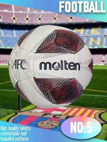 1pc High Elastic Puncture-Resistant Soccer Ball, Suitable For Training & Match, Comfortable Feel, Premium Fabric, Precision Machine Stitched, Applicable For Indoor & Outdoor Use - Multicolor - View 1