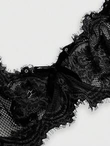 ROMWE 3 Peças Conjunto Sutiã Bralette Casual com Renda e Sem Arame - Multicolorido - Visão 3