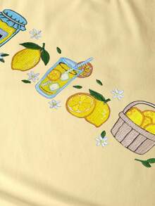 EMERY ROSE Plus Size Floral Embroidered Goose T-Shirt | Cottagecore Goose Shirt | Vintage Aesthetic Animal Lover Women T-Shirt - Apricot - View 5