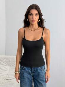 SHEIN Tall 三件套休闲吊带背心套装，百搭修身女式背心，适合夏季穿着 - 白色 - 查看 7