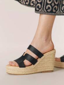 Styleloop Sandalias de plataforma y cuña para mujer - Negro - Ver 6