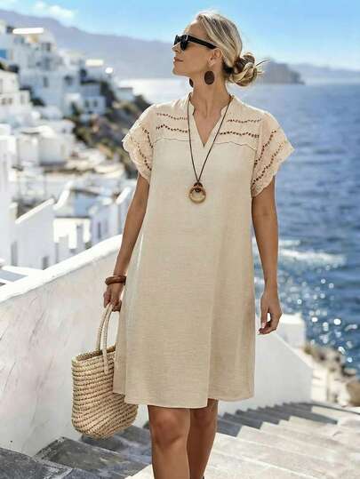 Parysyn 大码梭织休闲夏季女式连衣裙