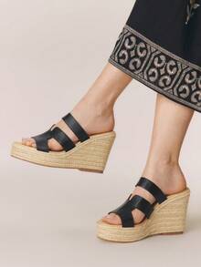 Styleloop Sandalias de plataforma y cuña para mujer - Negro - Ver 2