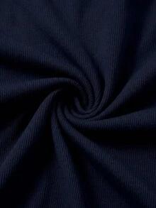 SHEIN EZwear 两件套女士方领短袖休闲修身性感T恤，黑色和藏青色，适合夏季穿着。 - 彩色 - 查看 8