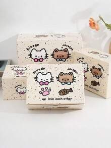 IDEAL 1 MEDIUM STURDY MAGNETIC CLOSURE FLIP LID MILK WHITE EXQUISITE CARTOON DOG GIFT BOX FOR BIRTHDAY PARTY PRESENT WRAPPING DECORATION - kitten - View 5