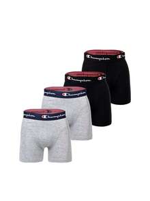 Champion 4 paquete Men's Boxers - Gris/Negro - Ver 1