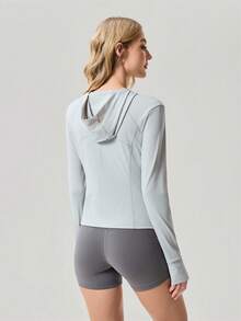 OutZeal 女士防晒夹克 日常休闲防紫外线修身拉链户外上衣 - 淺灰色 - 查看 8