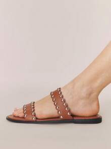 Styleloop Ladies, Buckles, Trim, Flat Sandals - Brown - View 7