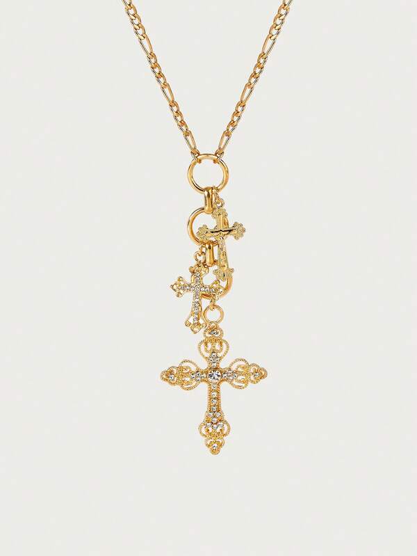 Glisma Women's Chain Necklace,Premium/Old Money/Classy,18K Gold-Plated,Sexy/Vintage,For Mom/Women/Girl/Mother,Summer/Beach/Prom/Party,Layered/Gemstone/Beaded/Crystals,Charm/Chunky
