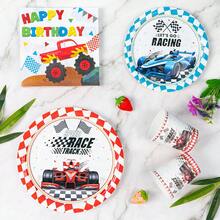 Formula Racing Disposable Plates, Napkins And Cups Set, Serves 8 Guests. This Disposable Party Set (Including Plates, Napkins And Cups) Is Perfect For Birthday Parties, Weddings And Family Picnics. - View 5